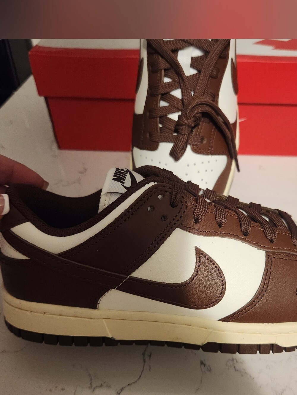 Womens Nike Brown and White Low-Top Dunk Sneakers 8.5 BRAND NEW - Picture 2 of 5